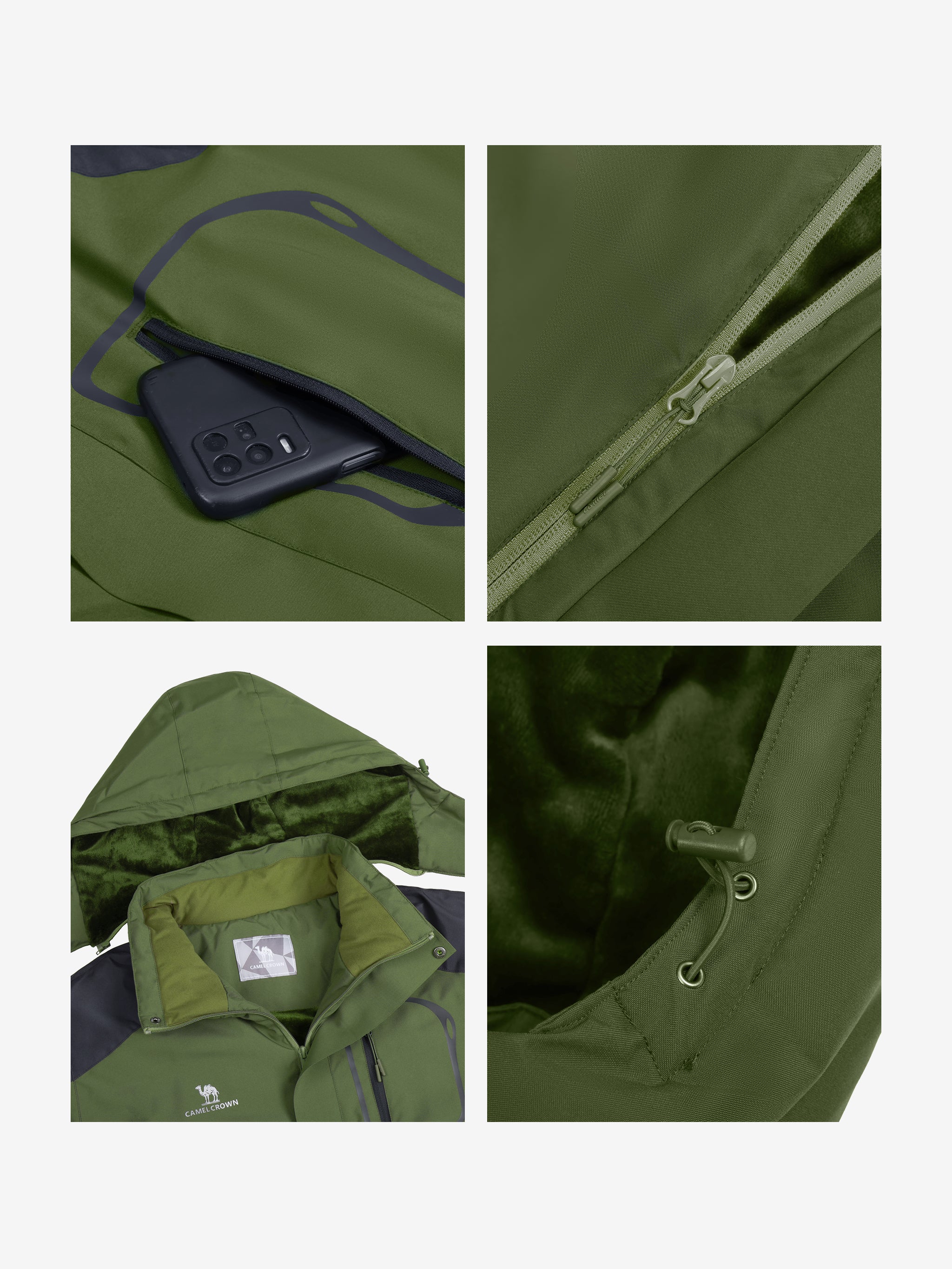 Men’s Urban Edge Fleece Jacket Detachable Hood - Image 5